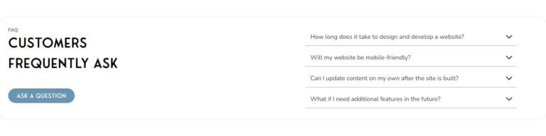 Customer FAQs Section